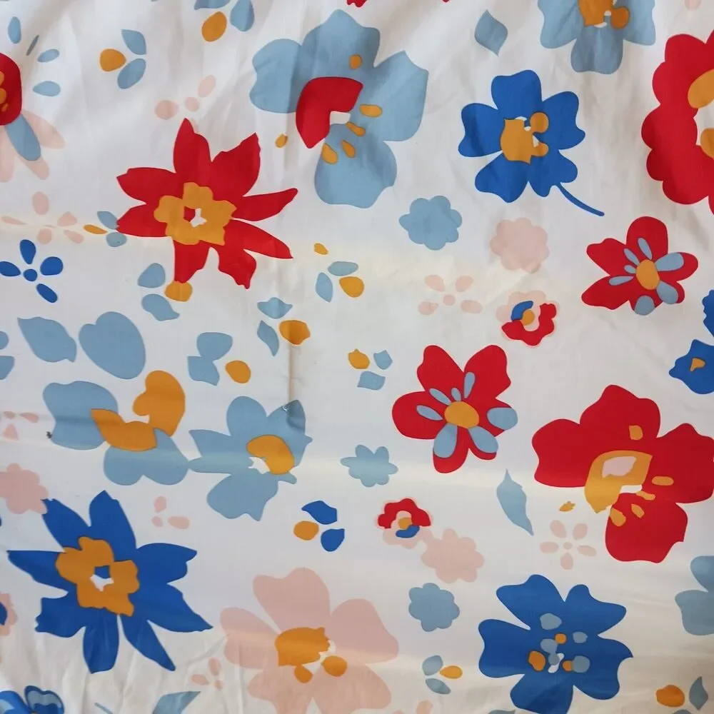 Red‎ Floral Bohemian Twin Blanket Comforter Bedspread 91.x62 White Colorful VTG